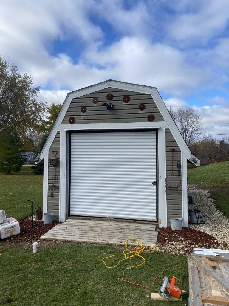 rolling steel garage door for shed 