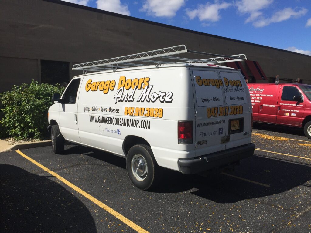 Garage Doors and More truck for the garage door company